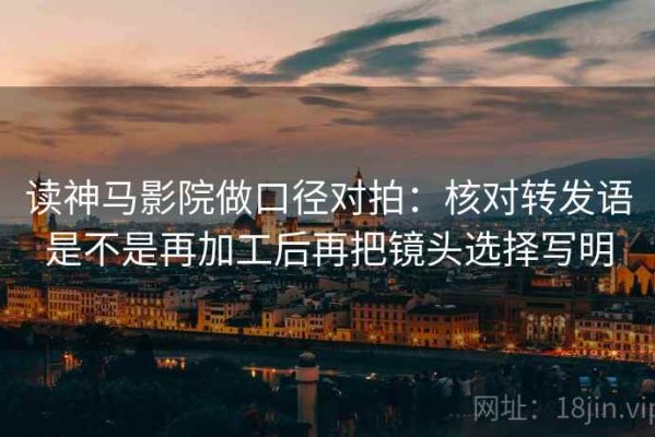 读神马影院做口径对拍：核对转发语是不是再加工后再把镜头选择写明