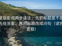 星辰影视两步读法：先抓标题是不是先给答案，再把标题改成问句（读完更稳）